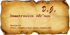 Demetrovics János névjegykártya