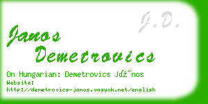 janos demetrovics business card